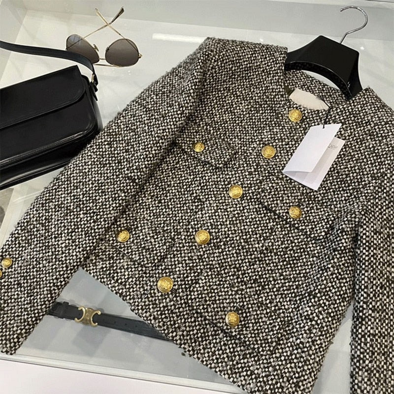 LUXURY CHIC TWEED WOOLEN COAT 🧥