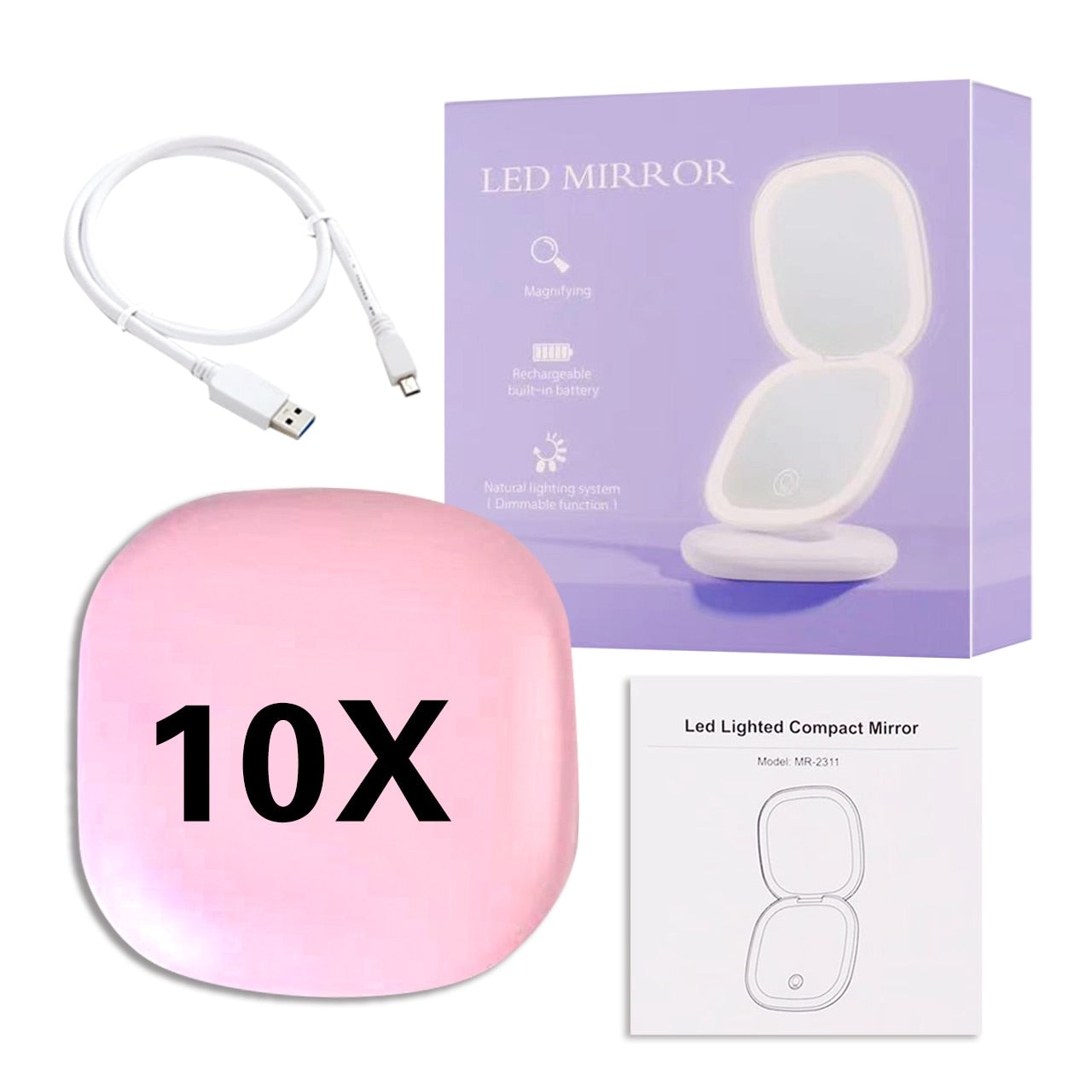 MINI COMPACT LED MAKEUP MIRROR