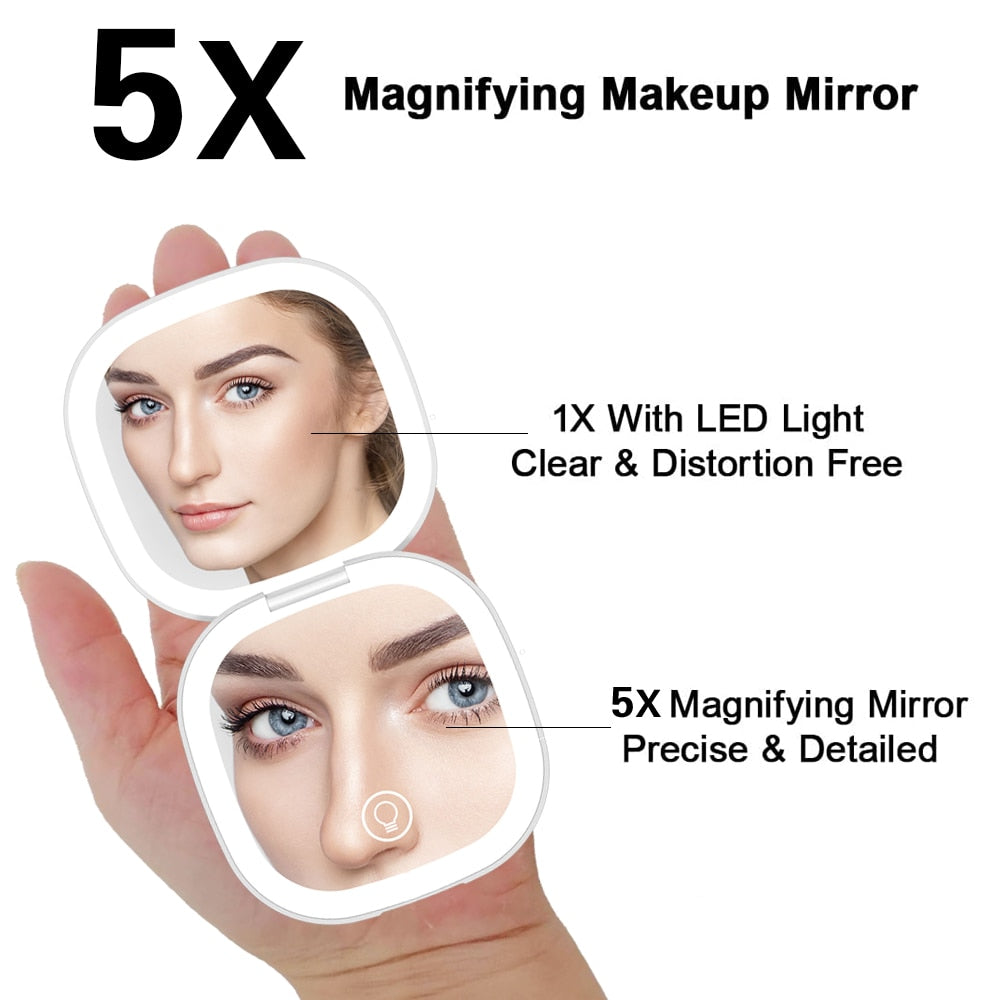 MINI COMPACT LED MAKEUP MIRROR