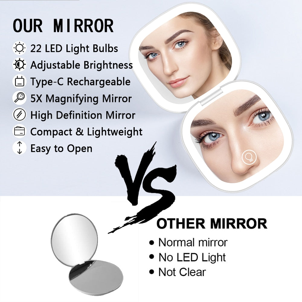 MINI COMPACT LED MAKEUP MIRROR