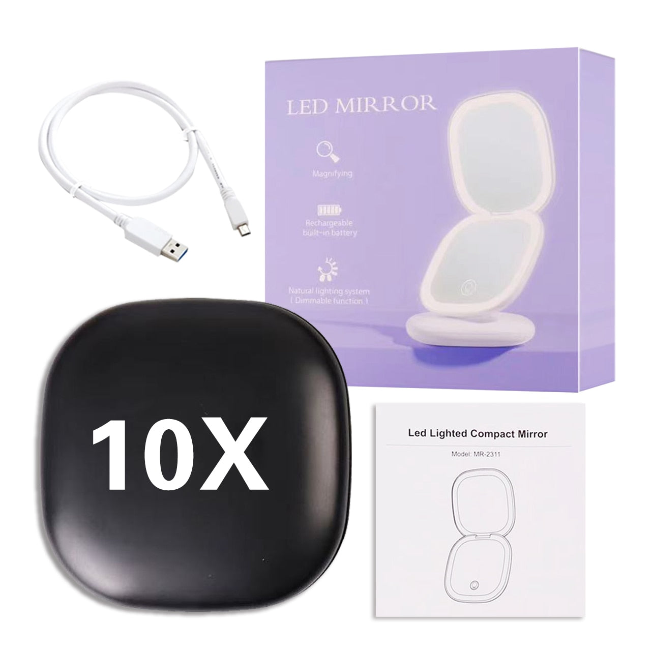 MINI COMPACT LED MAKEUP MIRROR