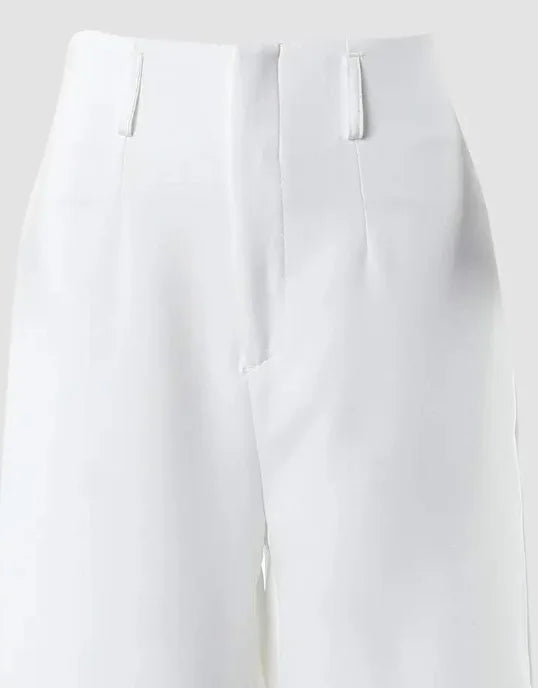 Casual V-Neck Cami Crop Hollow Out Wide Leg High Waist Pants 2 Piece Sets