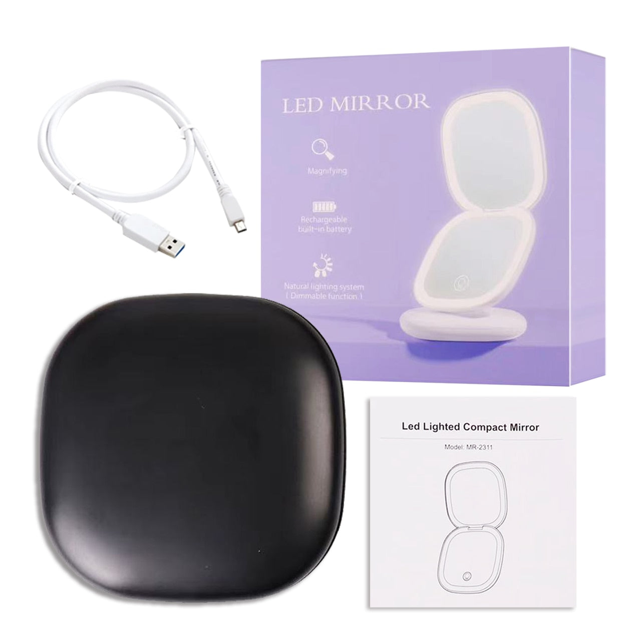 MINI COMPACT LED MAKEUP MIRROR