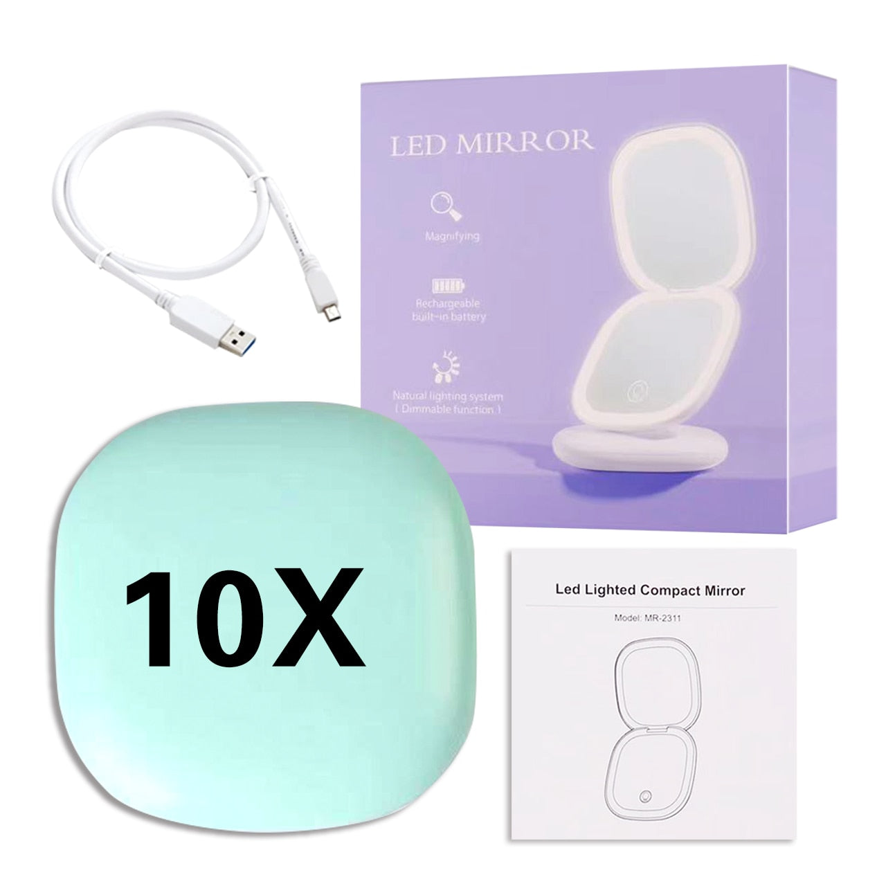 MINI COMPACT LED MAKEUP MIRROR