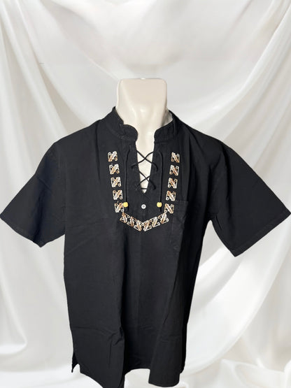 MEN'S BOAT NECK DRAW STRING SHIRT