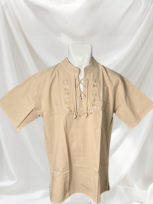 MEN'S BOAT NECK DRAW STRING SHIRT