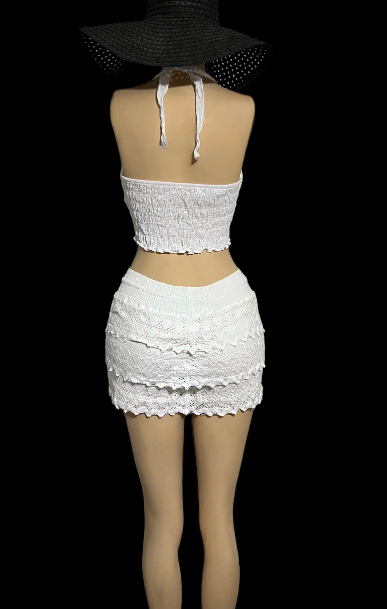 HALTER CROCHET TOP AND SKORT 2PC SET