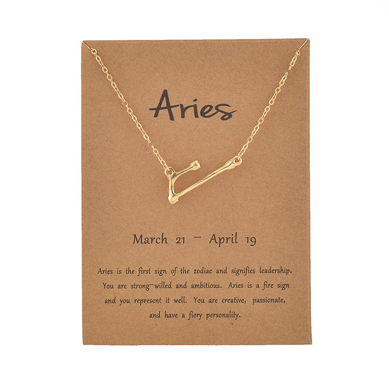 STAR ZODIAC SIGN CONSTELLATION CRYSTAL CHARM NECKLACE