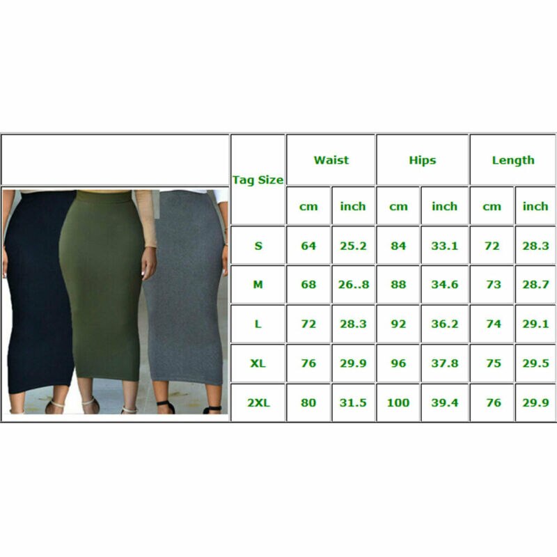 SLIM HIGH WAIST STRETCH PENCIL SKIRT