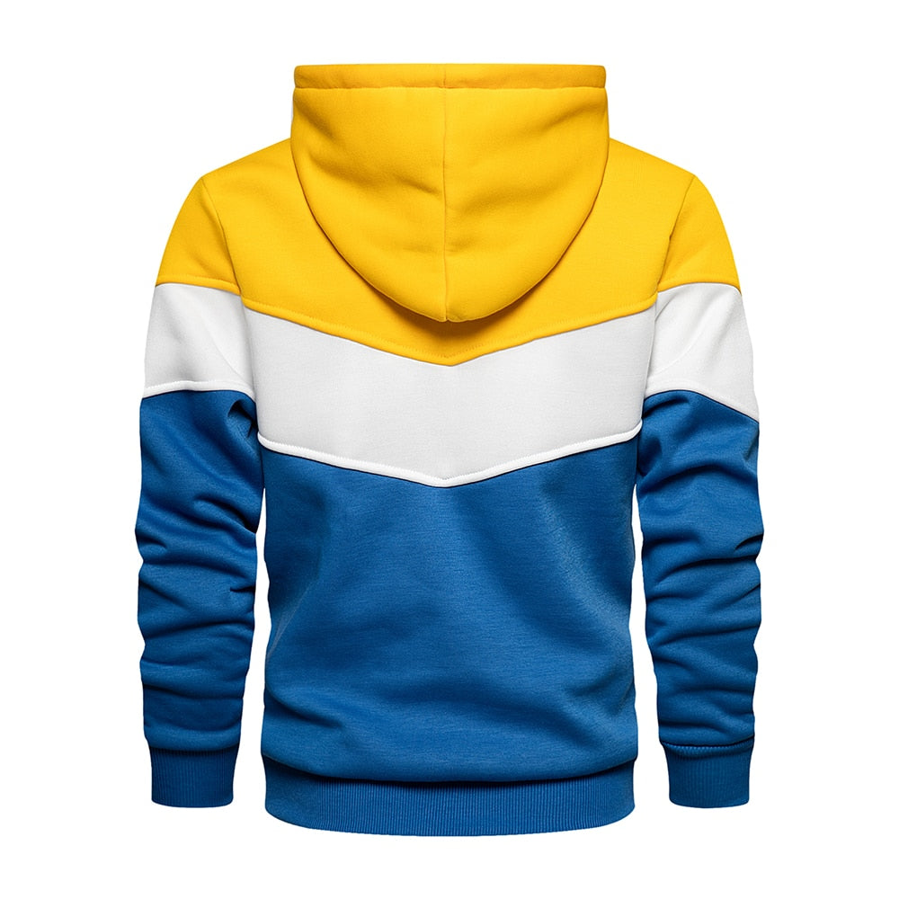 MEN'S PATCHWORK HOODED SWEATSHIRT