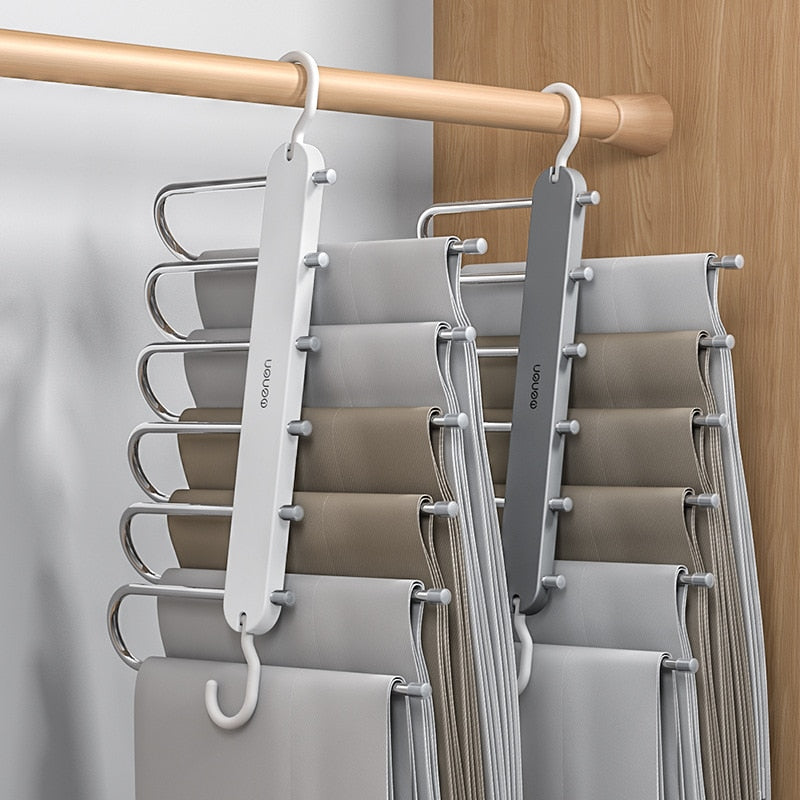 MULTI-FUNCTIONAL 6 IN 1 PANTS HANGER ORGANIZER