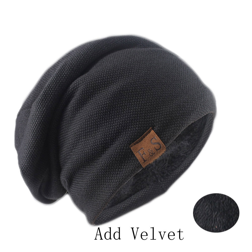 KNITTED SOLID COLOR FASHION BONNET HAT FOR MEN AND WOMEN