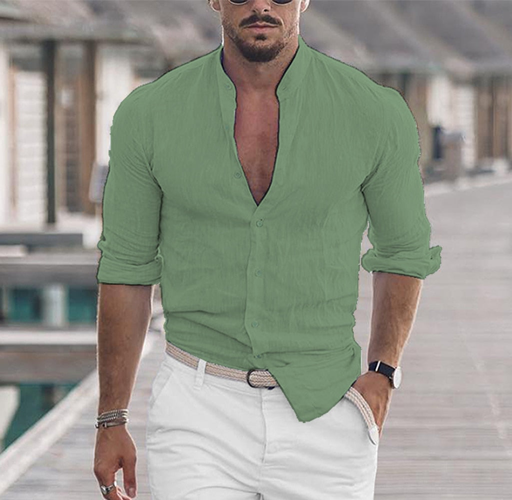 MEN'S CASUAL COTTON LINEN SHIRT