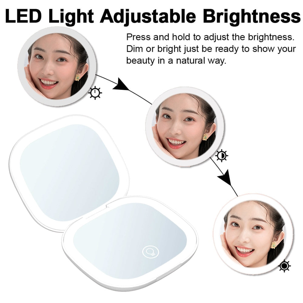 MINI COMPACT LED MAKEUP MIRROR