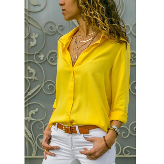 V-NECK LONG SLEEVE BLOUSE