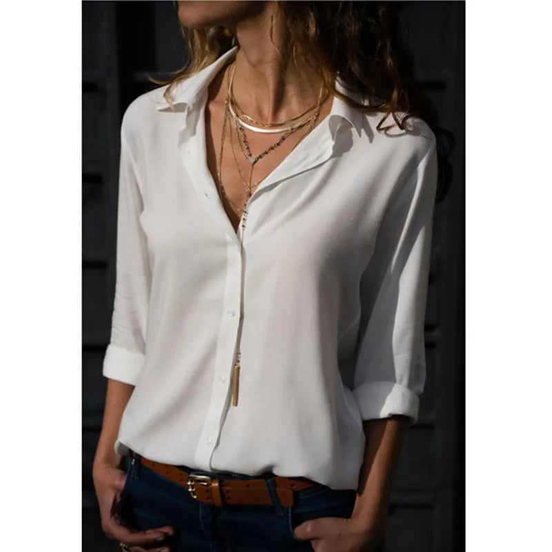 V-NECK LONG SLEEVE BLOUSE