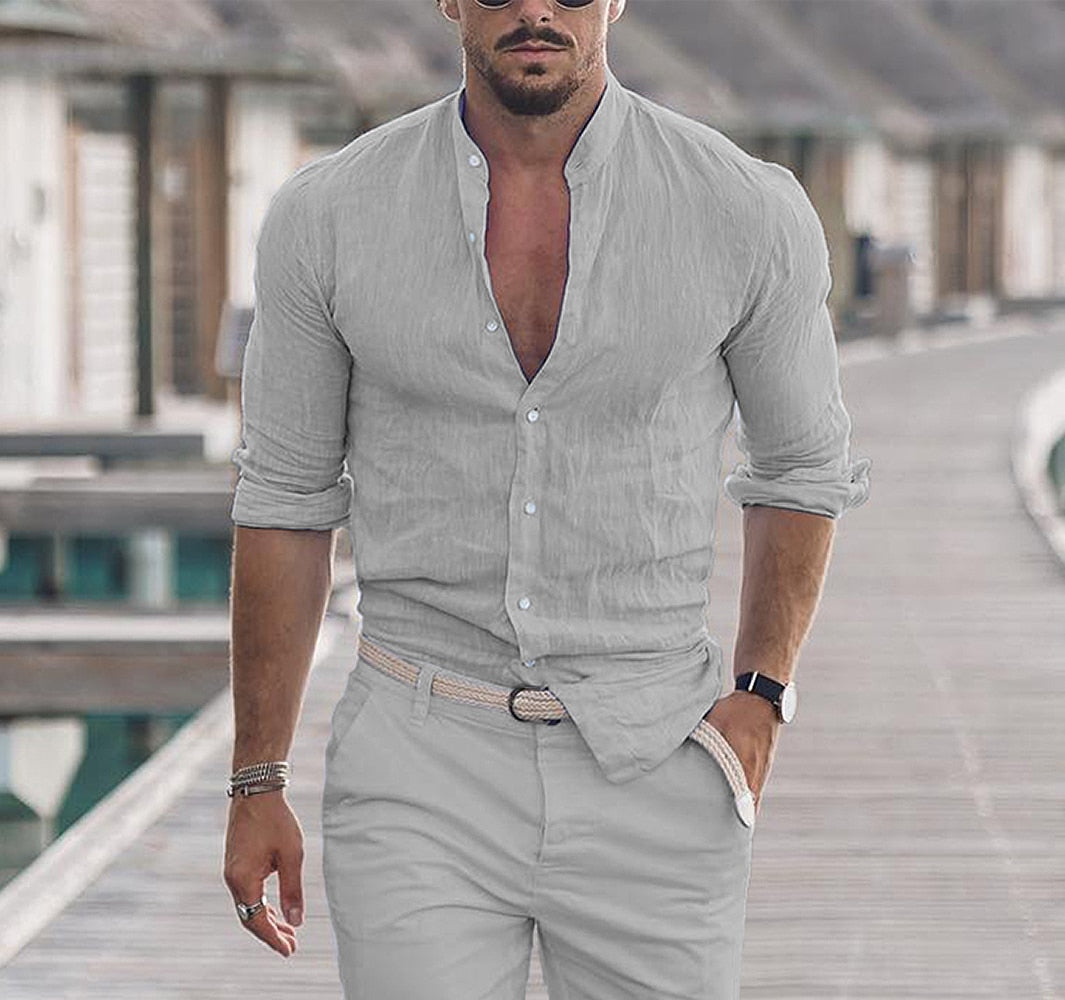 MEN'S CASUAL COTTON LINEN SHIRT