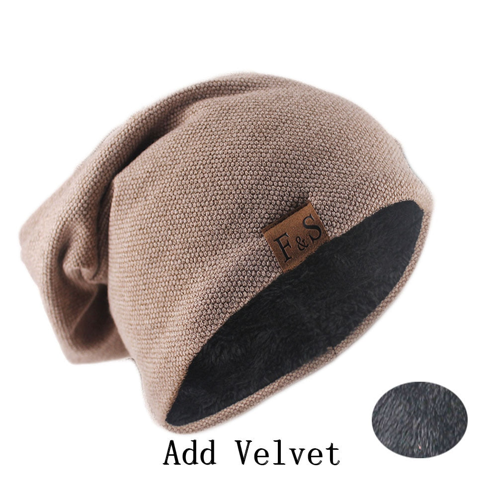 KNITTED SOLID COLOR FASHION BONNET HAT FOR MEN AND WOMEN