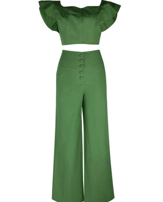 WOMEN'S TWO-PIECE TOP HIGH WAIST PANTS