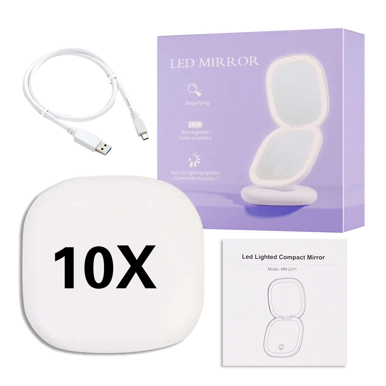 MINI COMPACT LED MAKEUP MIRROR
