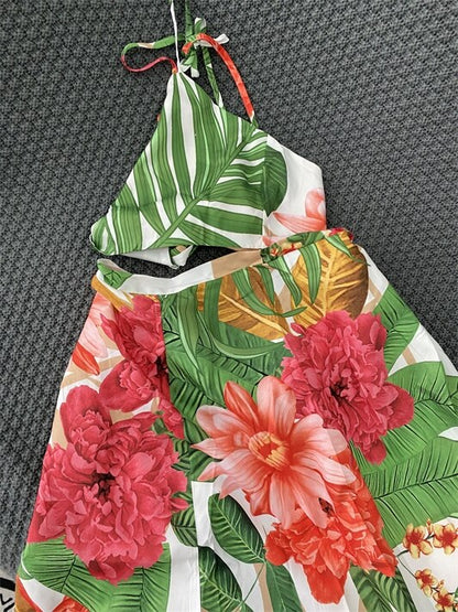 BOHEMIA CAMI TOP & HIGH WAIST LONG SKIRT 2PCS SET