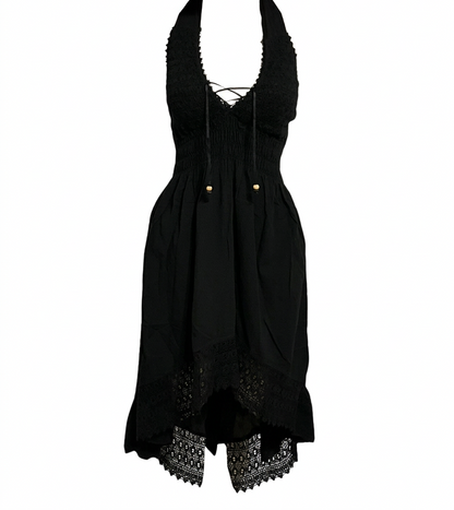 Black dress, front view with mannequin removed