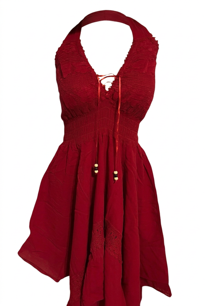 Red dress, close-up