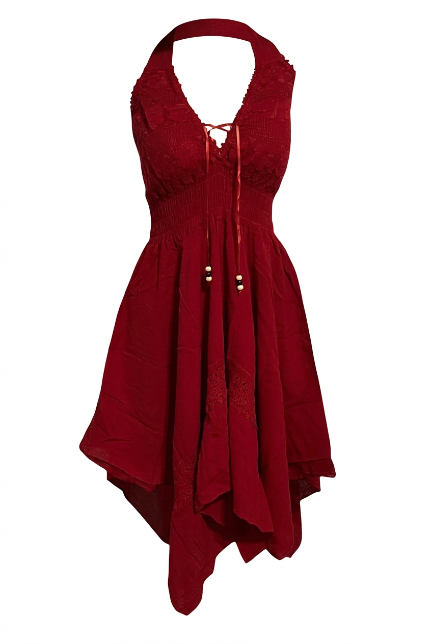 Red dress, front view