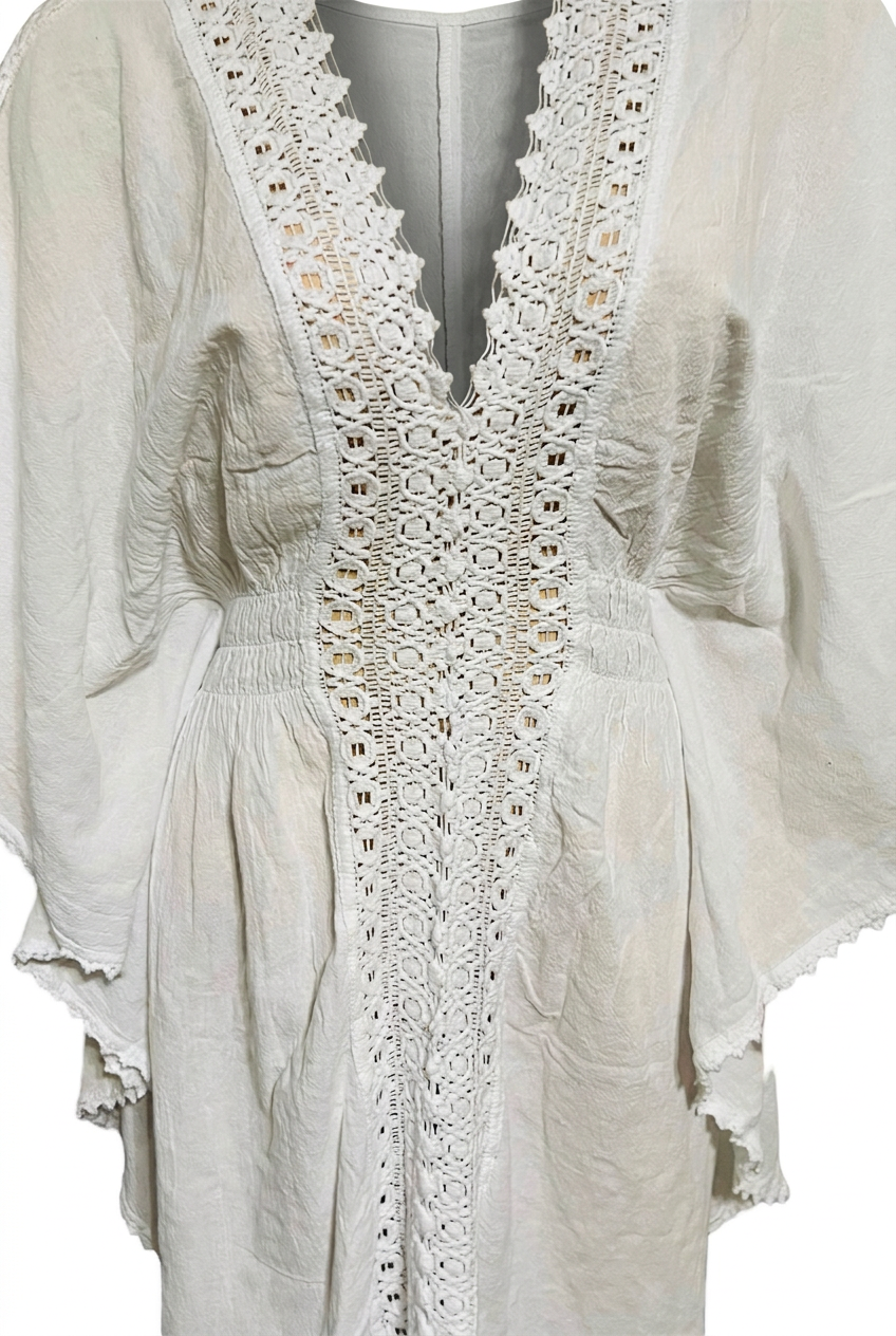 White cover-up, close-up