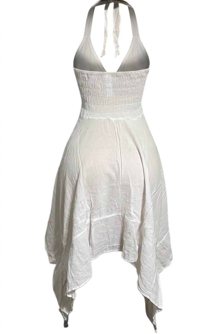 White dress, back view