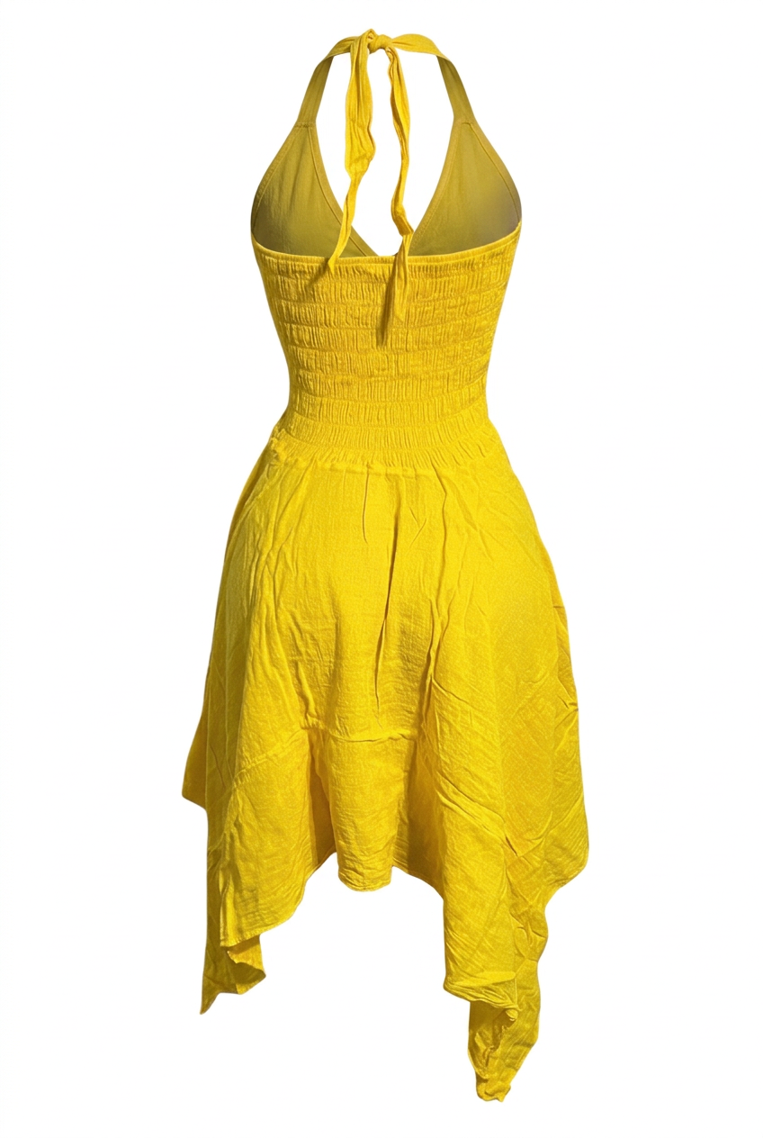 Yellow dress, back view