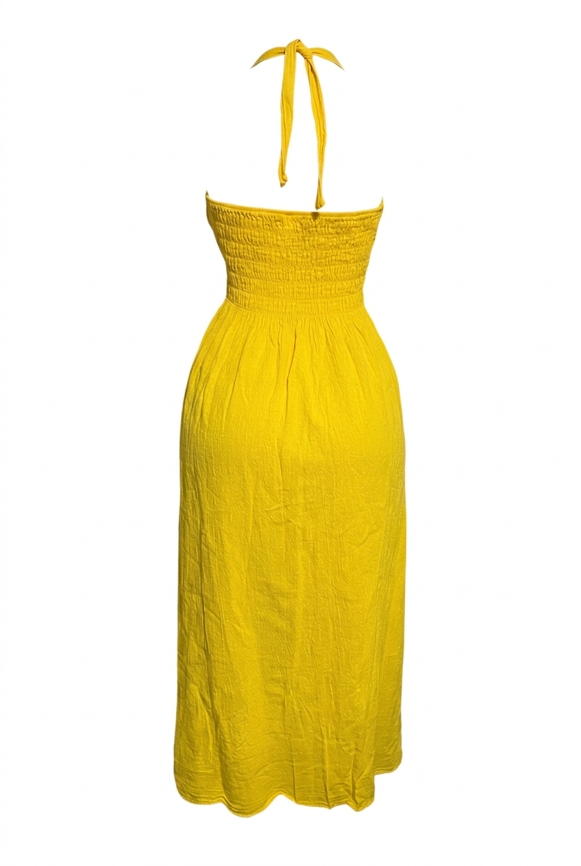 Yellow dress, back without mannequin or hat