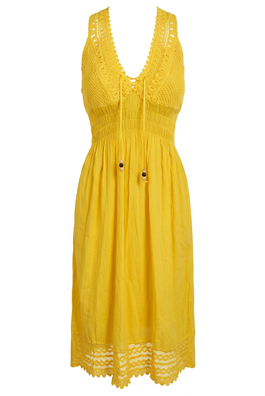Yellow dress, close-up without mannequin