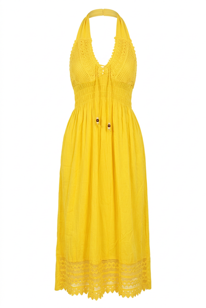 Yellow dress, front without mannequin or hat