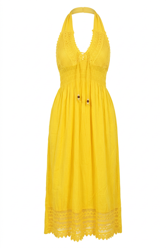 Yellow dress, front without mannequin or hat