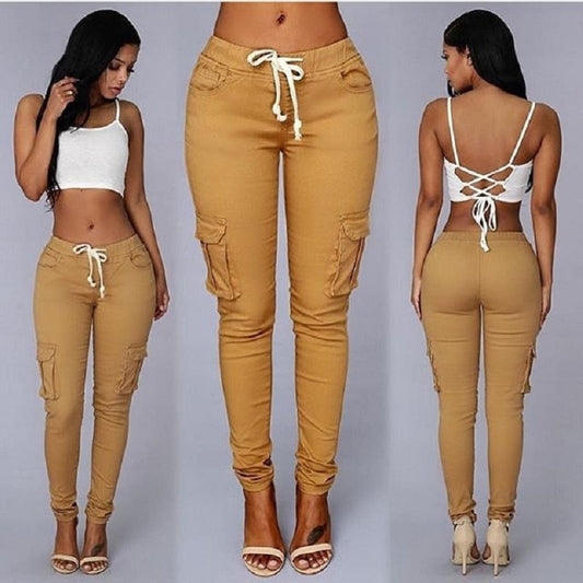 ELEGANT ELASTIC LONG PENCIL PANTS