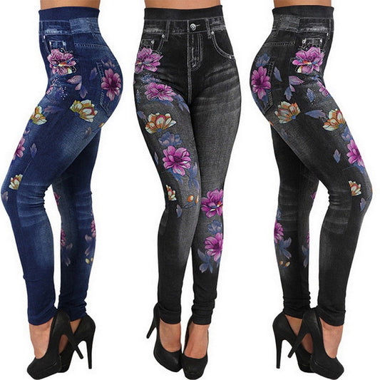 FASHION SLIM FLORAL PRINT LEGGINGS