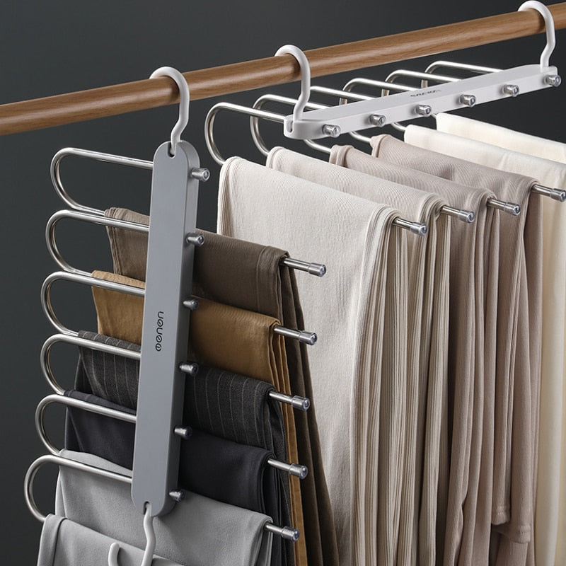 MULTI-FUNCTIONAL 6 IN 1 PANTS HANGER ORGANIZER