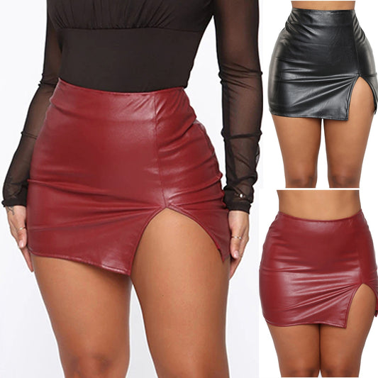 WOMEN'S LEATHER NIGHT CLUB-WEAR SKIRT 🔥